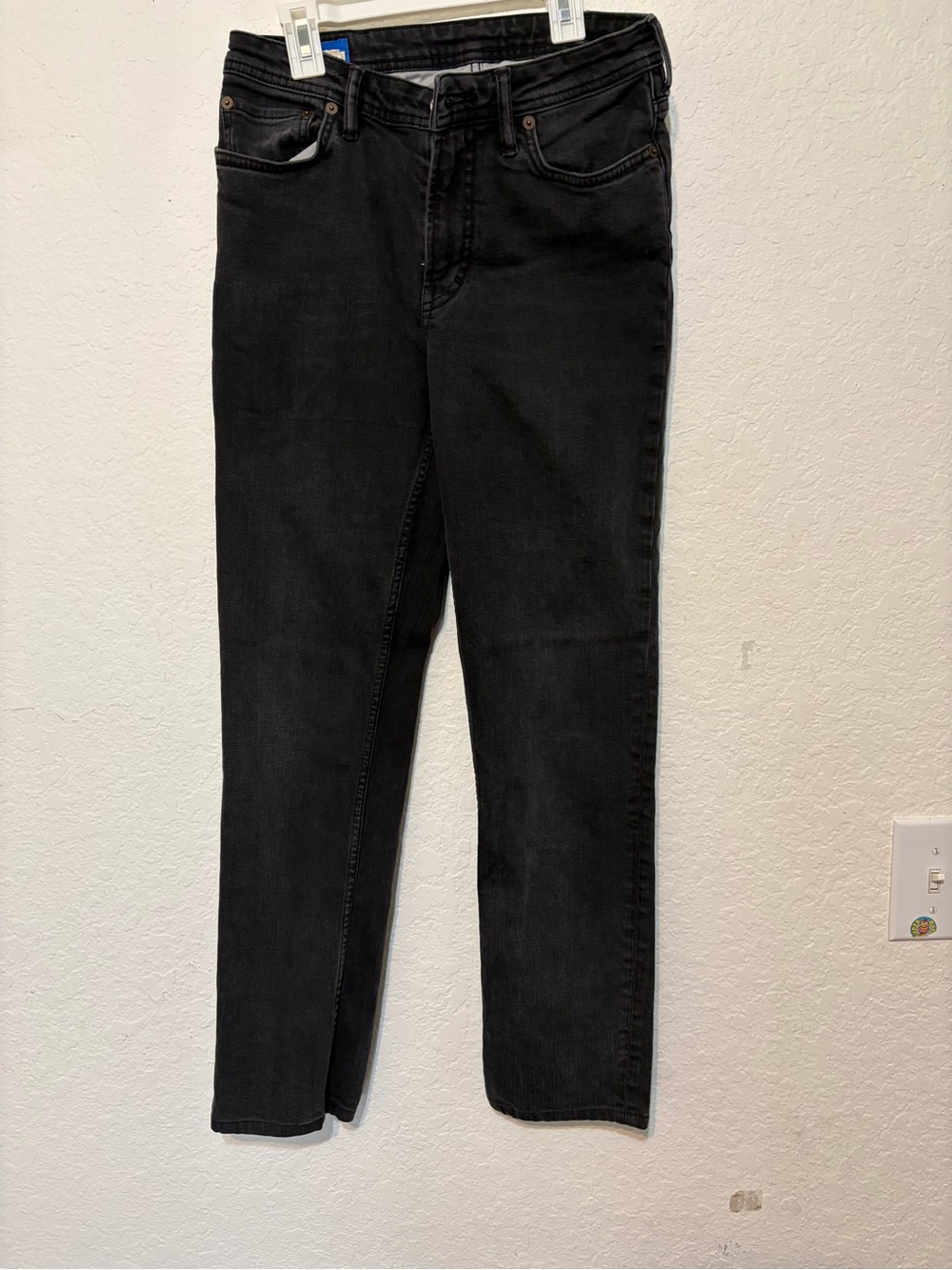 Acne Studios Bla Konst Italian Black Skinny Jeans — High-Rise Slim Fit